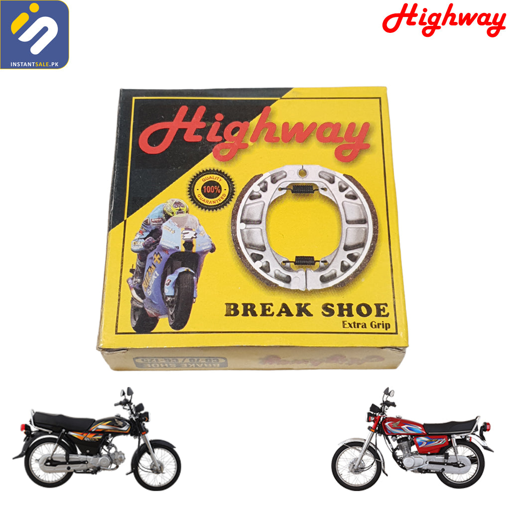 instantsale  HIGHWAY BRAKE SHOE HIGH QUALITY FOR HONDA CD 70, CD 100, CG 125