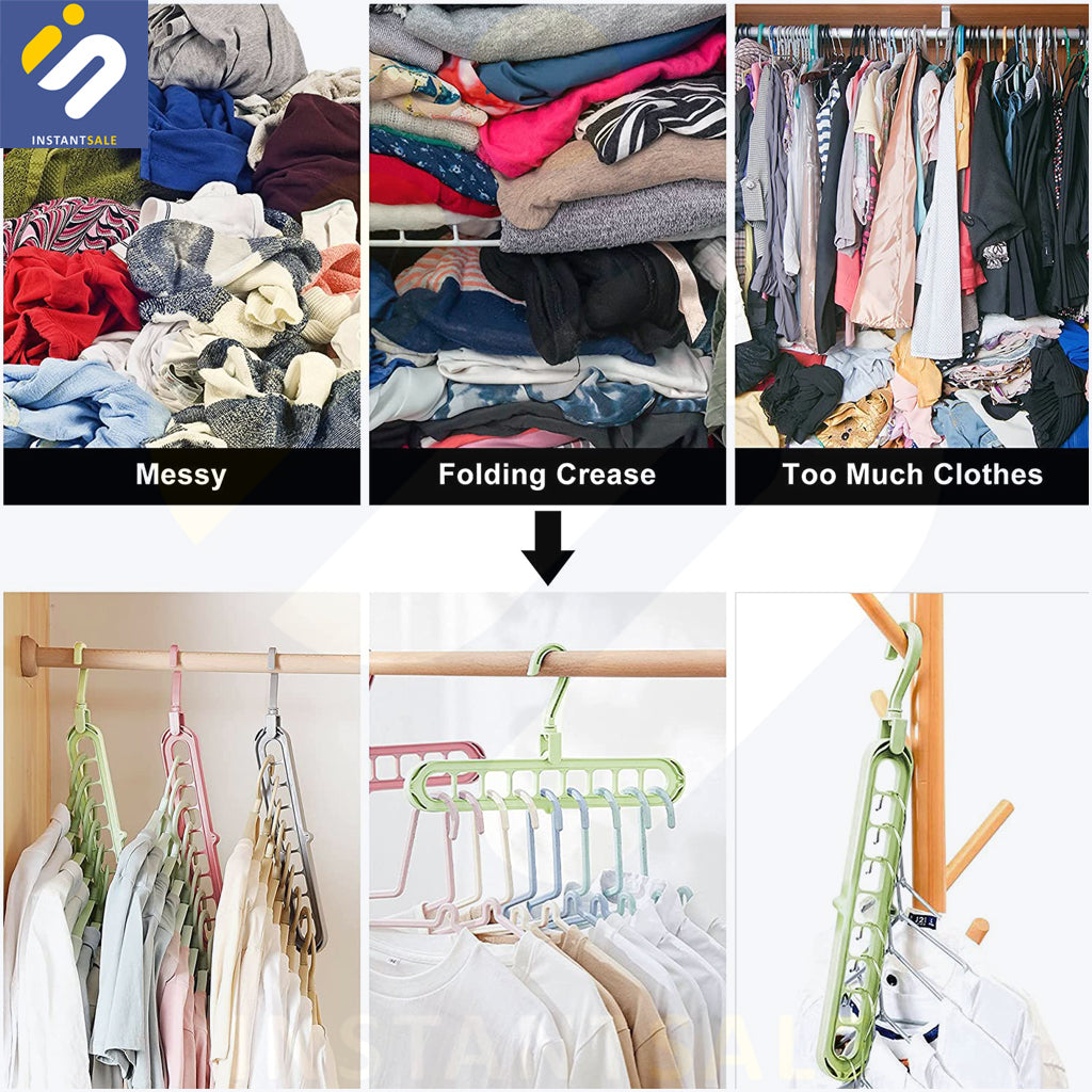 Bundle Offer | Magic Space-Saving Clothes Hangers Multifunctional Smart Closet Organizer for Heavy Clothes, Shirts, Pants, Dresses InstantSalePk