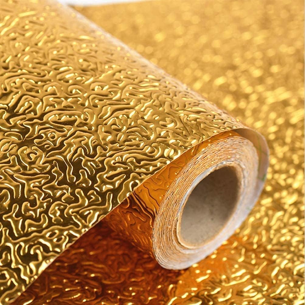 InstantSale Golden Foil Kitchen Wallpaper Stickers Self-Adhesive