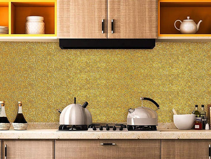 InstantSale Golden Foil Kitchen Wallpaper Stickers Self-Adhesive 