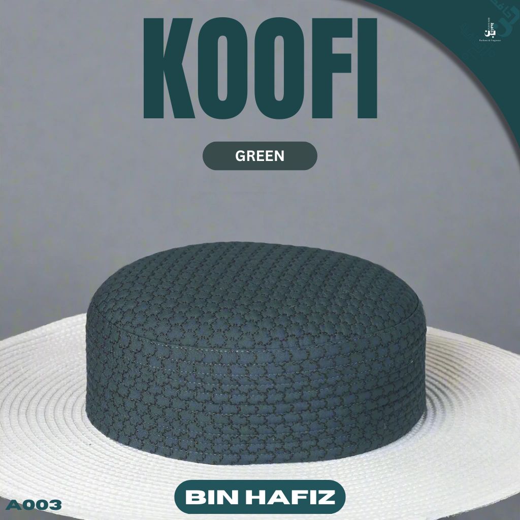 iNSTANTSALE Bin Hafiz Kufi Caps For Men Prayer Cap Islamic Prayer Caps for Namaz A003 GREEN