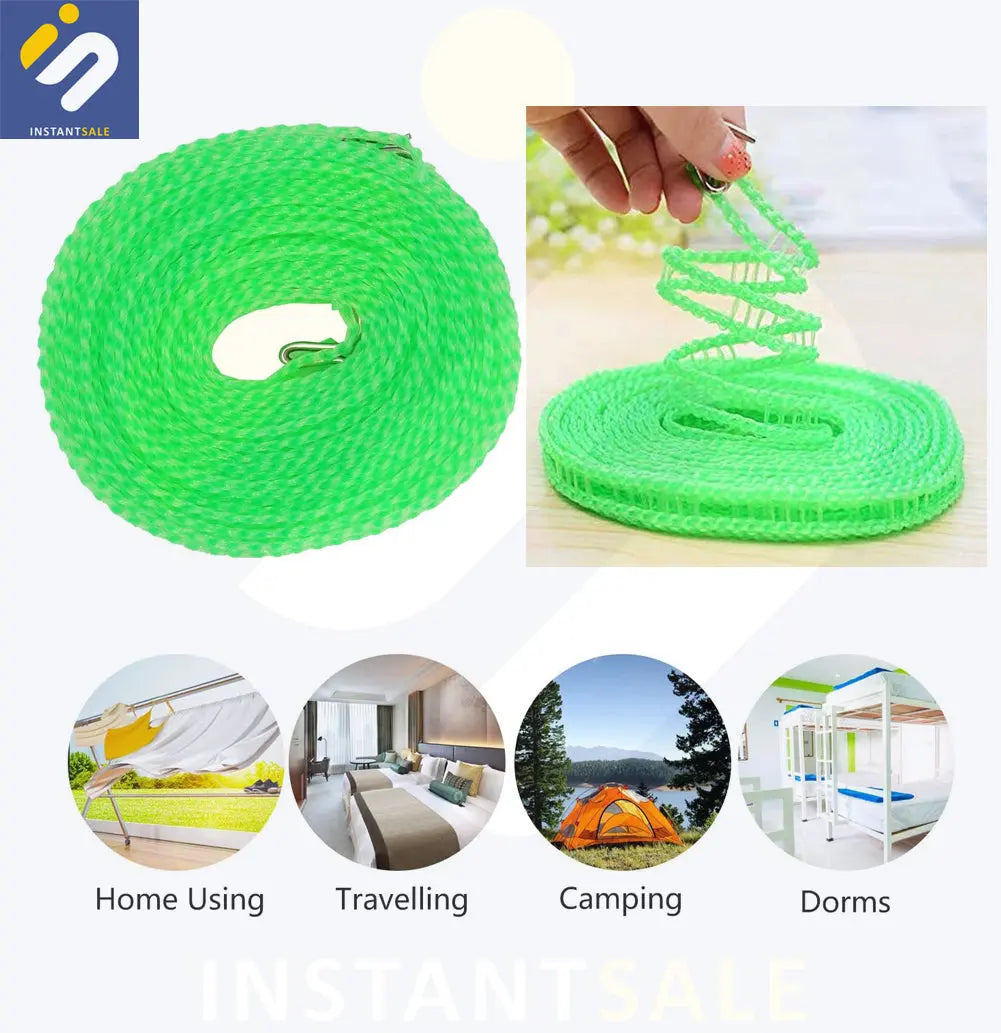 InstantSale Clothesline Drying Rope Green