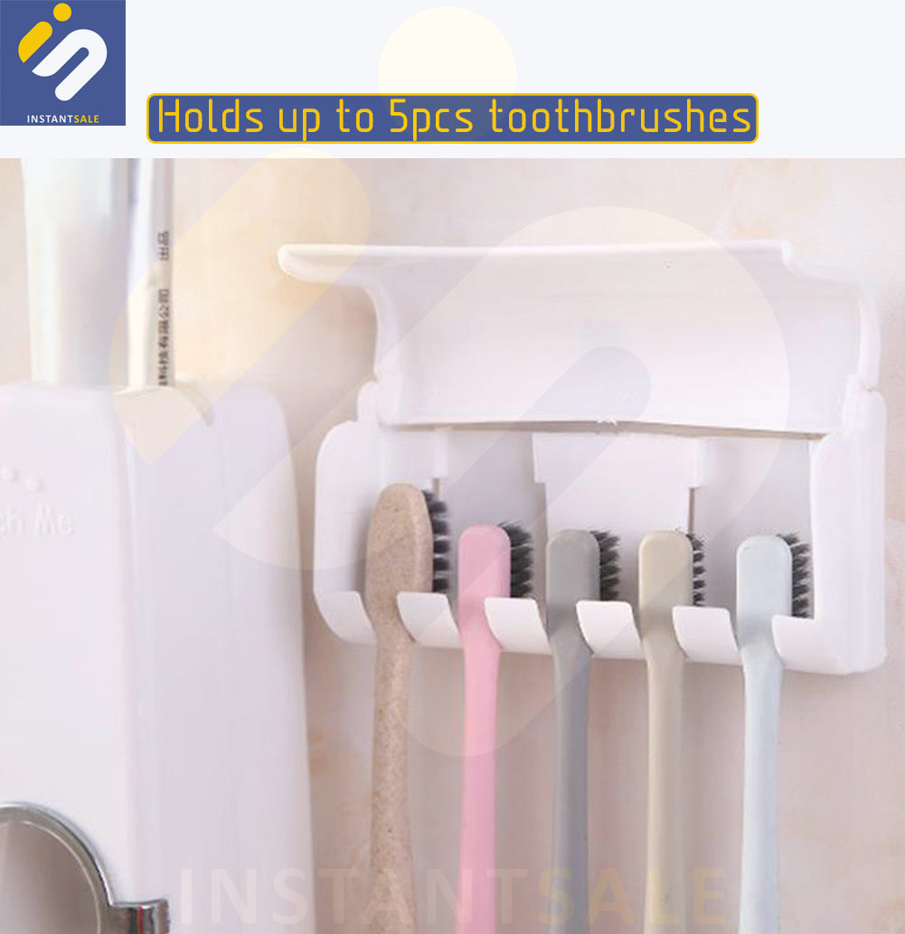 Toothbrush Holder, Automatic Wall Mounted Toothpaste Dispenser Squeezer InstantSale