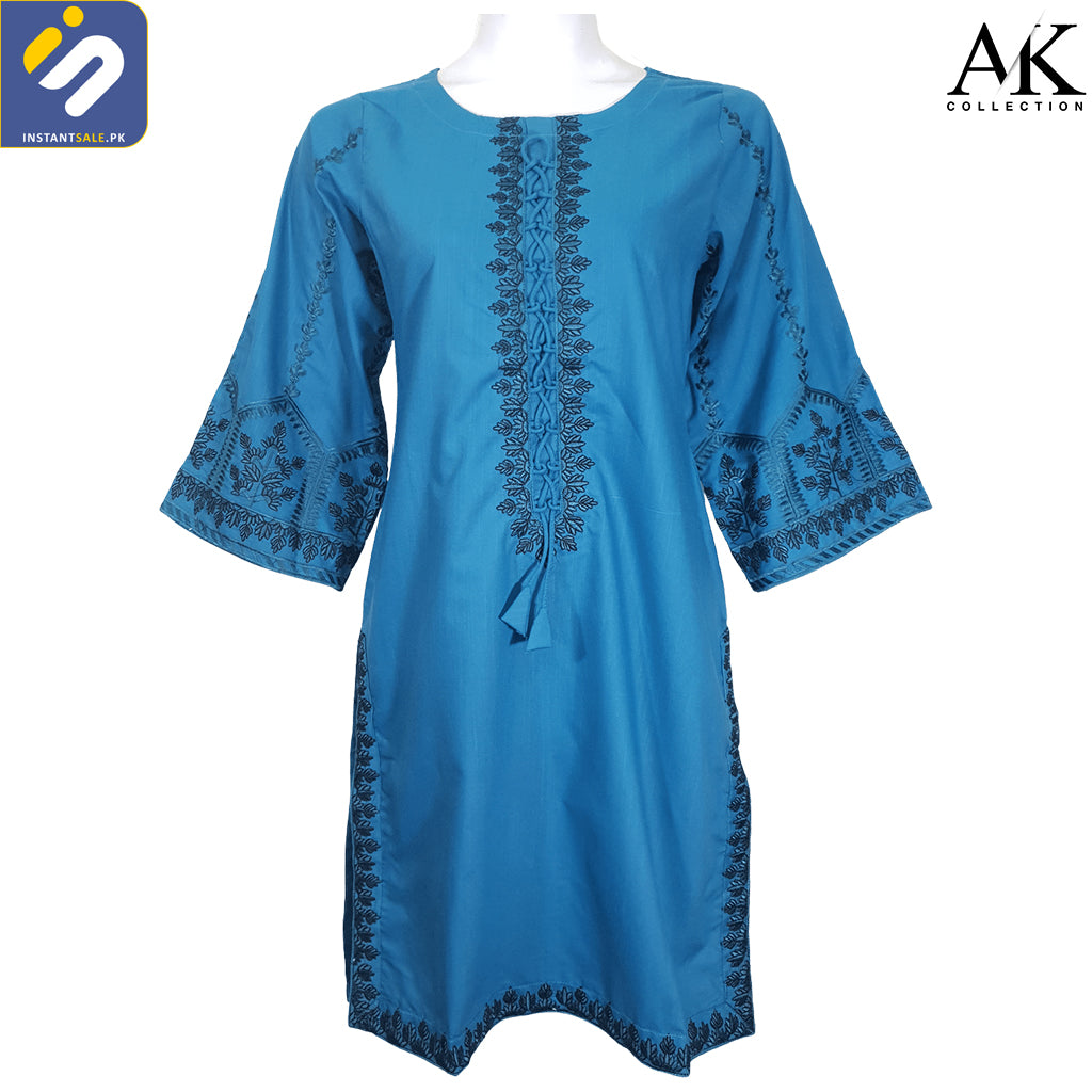 InstantSale AK collection embroidered Stiched suit blue