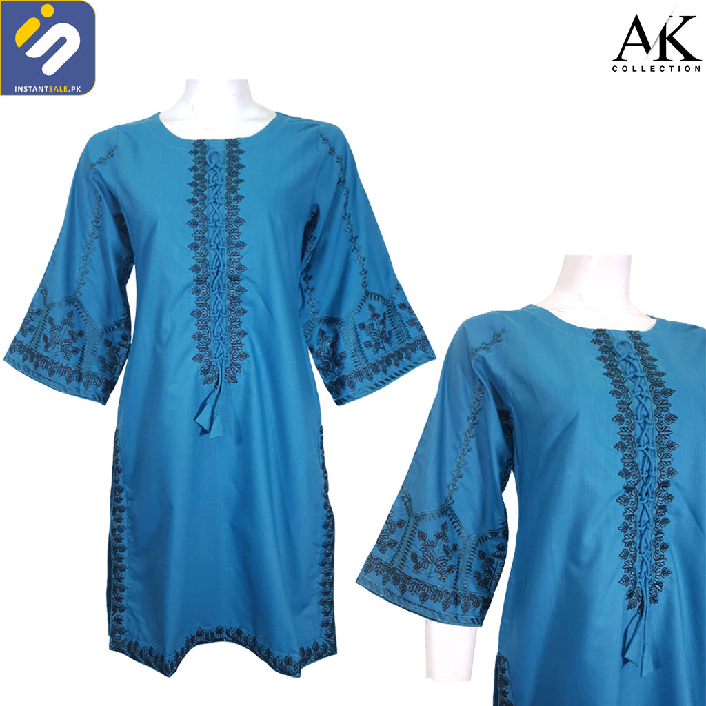 InstantSale.PK AK collection embroidered Stiched suit BLUE