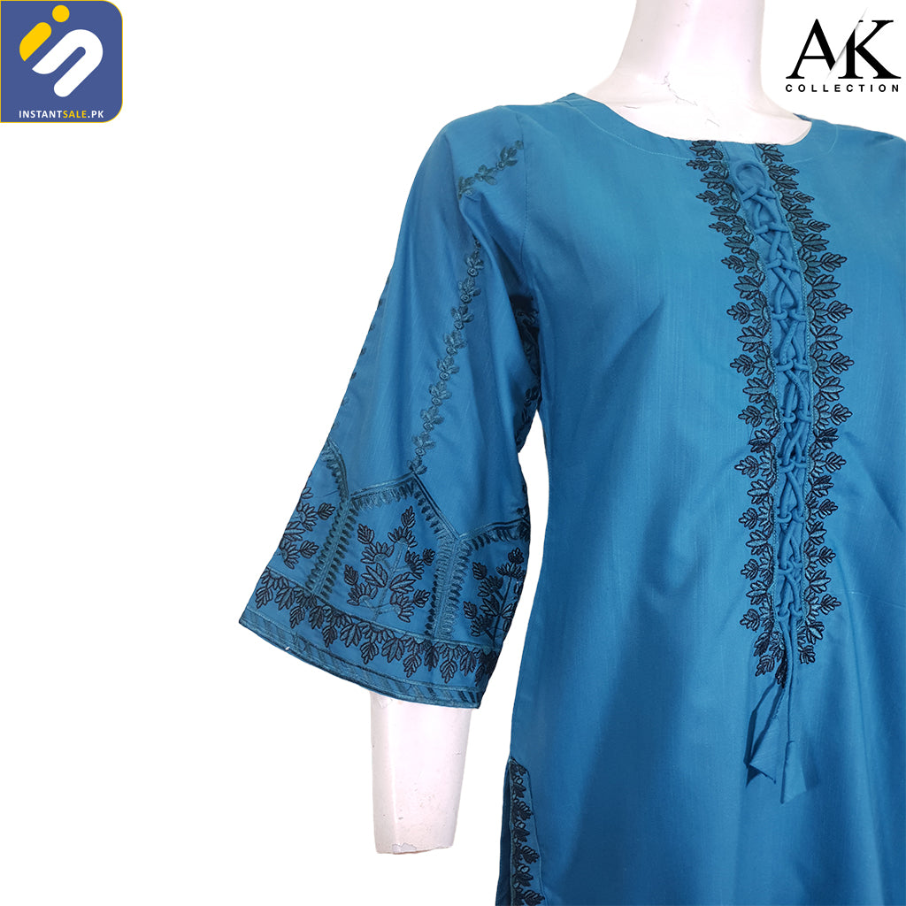 InstantSale.PK AK collection embroidered Stiched suit BLUE