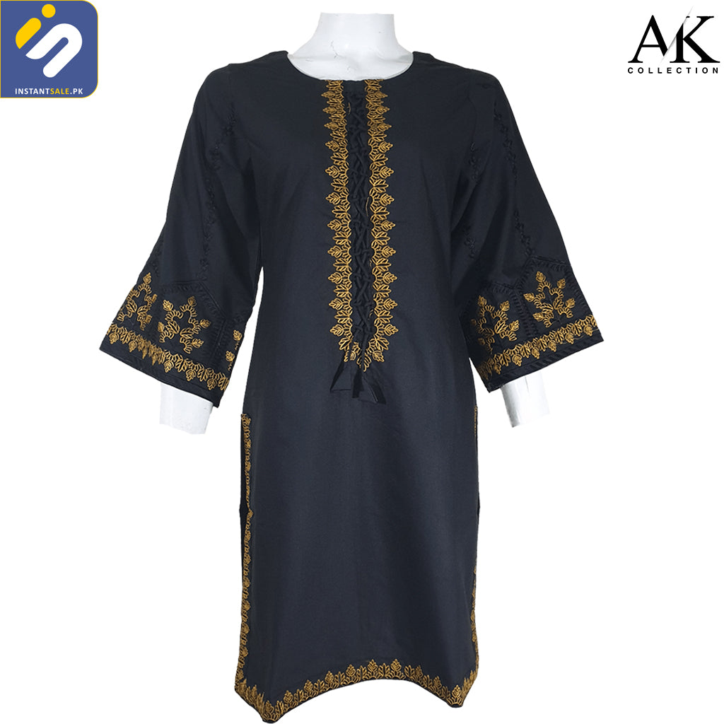 InstantSale AK collection embroidered Stiched suit black 