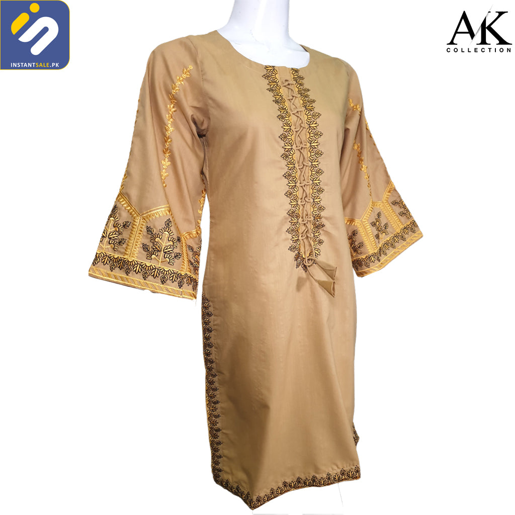 Instantsale Viscous Khadar Fabric Embroidered Stitched, Shirt