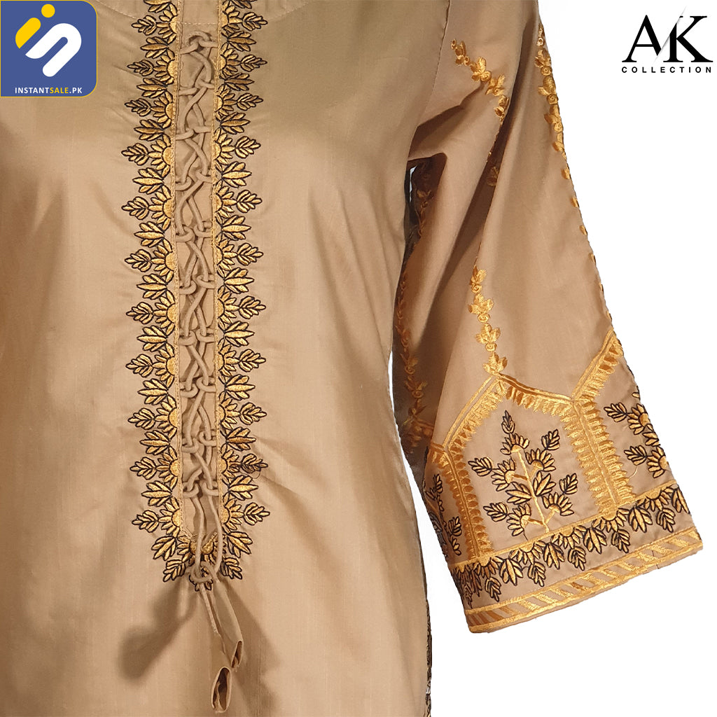 Instantsale Viscous Khadar Fabric Embroidered Stitched, Shirt