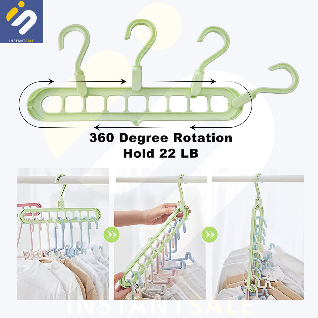 Magic Space Saving Clothes Hangers Multifunctional 9 Slots InstantSale