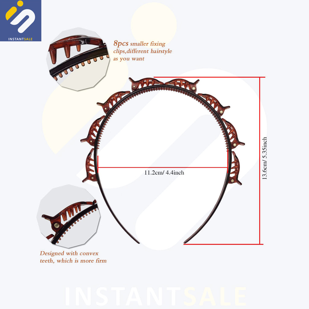 Hair Bands with Clips Hair Band with Alligator Clips Hair Accessories for Women and Girls InstantSale