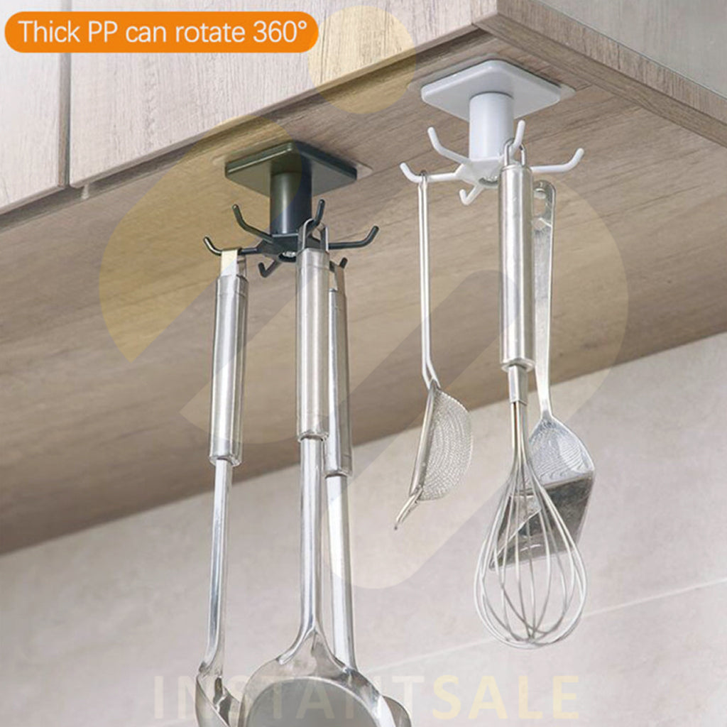 Under Cabinet Utensil Holder 6-Claw Position Can Be 360-Degree Rotation Hook InstantSale