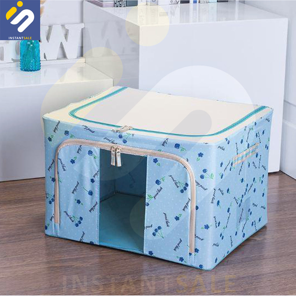 66L Storage Waterproof Clothes Storage Container Wardrobet Steel Frame Storage Box Oxford Cloth Storage Box InstantSale