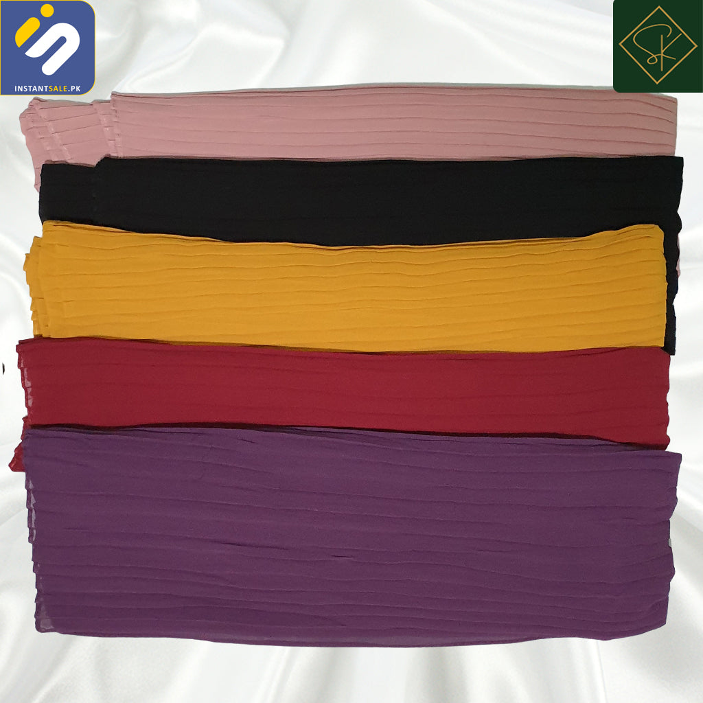 InstantSale.PK SK IMPORTED PLAIN CRINKLE CHIFFON SCARF, HIJAB, STALLER, DUPATTA, SCARVES, SK105