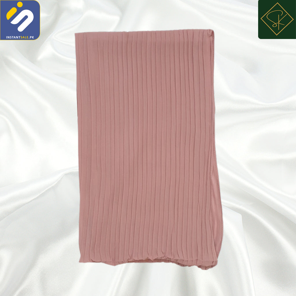 InstantSale.PK SK IMPORTED PLAIN CRINKLE CHIFFON SCARF, HIJAB, STALLER, DUPATTA, SCARVES, SK105 PINK