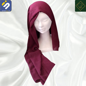 InstantSale.pk SK IMPORTED FANCY GLITTERING CHIFFON SCARF, HIJAB, STALLER, DUPATTA, SCARVES maroon