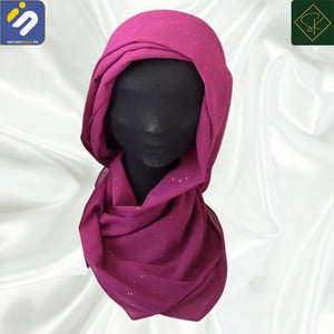 InstantSale.pk SK IMPORTED FANCY GLITTERING CHIFFON SCARF, HIJAB, STALLER, DUPATTA, SCARVES  purple