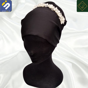 SK Imported White Elegant Bridal Wedding Hair Accessories Crystal Pearl Flower Girl Hijab Headband Ribbon Headpiece Hair Jewelry Accessories