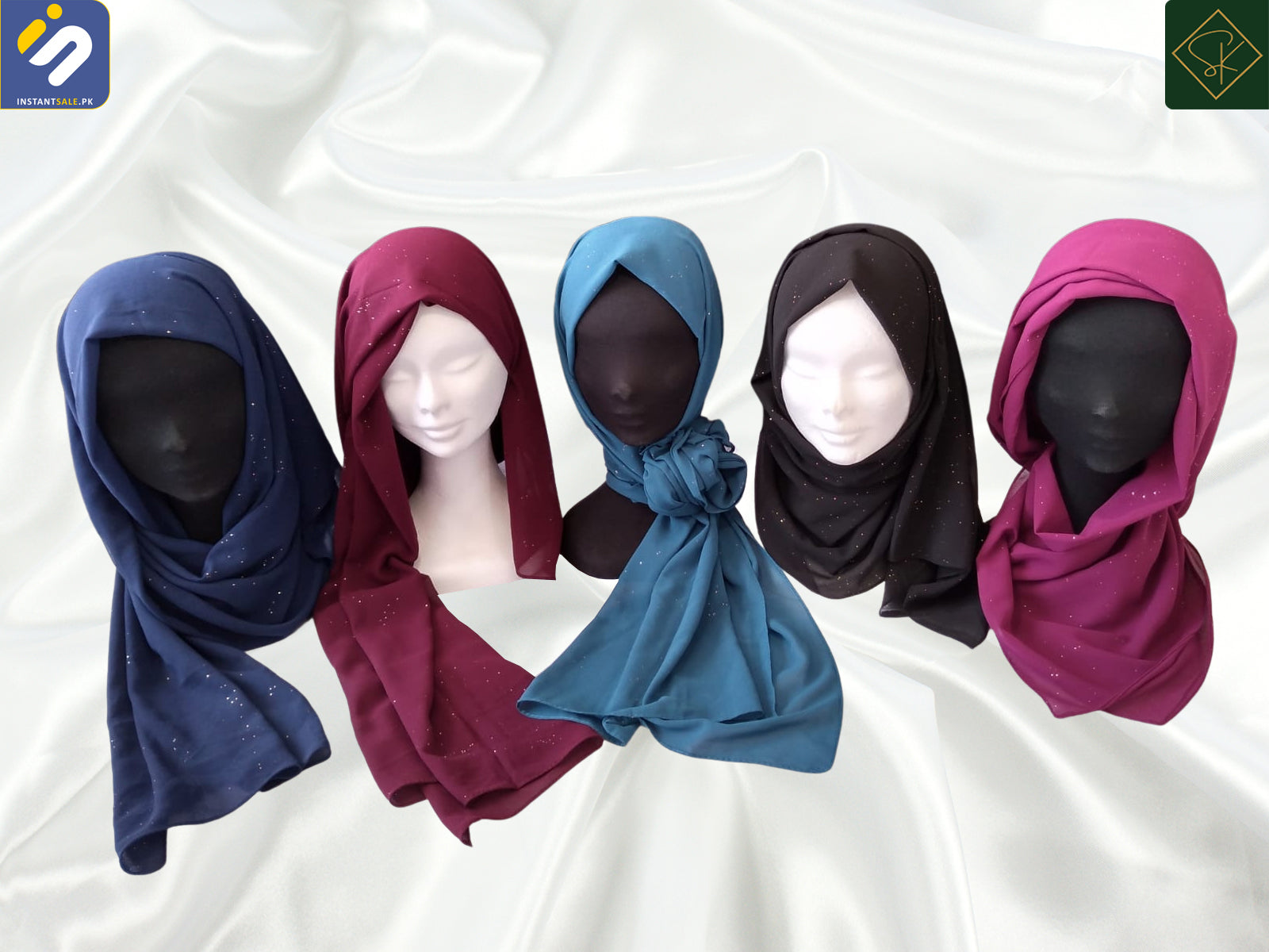 InstantSale SK IMPORTED FANCY GLITTERING CHIFFON SCARF, HIJAB, STALLER, DUPATTA, SCARVES